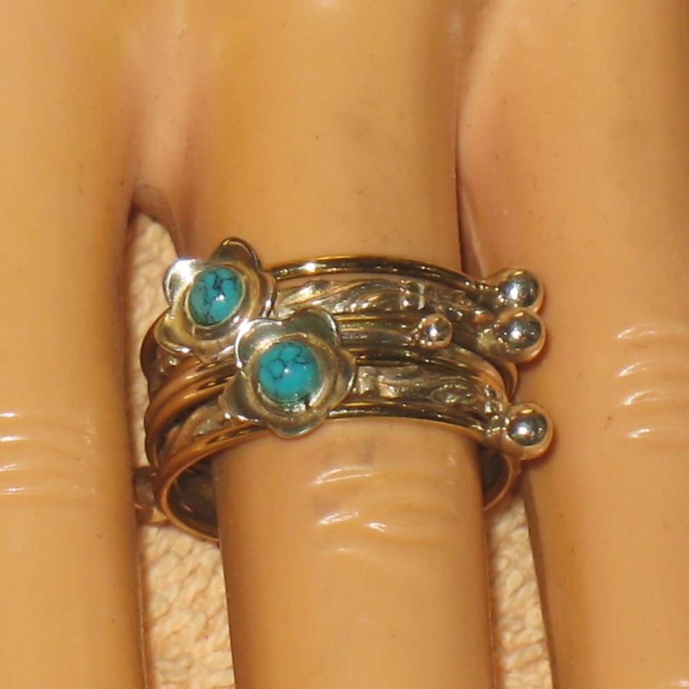 Lqqk Seven Stackable Victorian Style Ring Size 8 - image 1